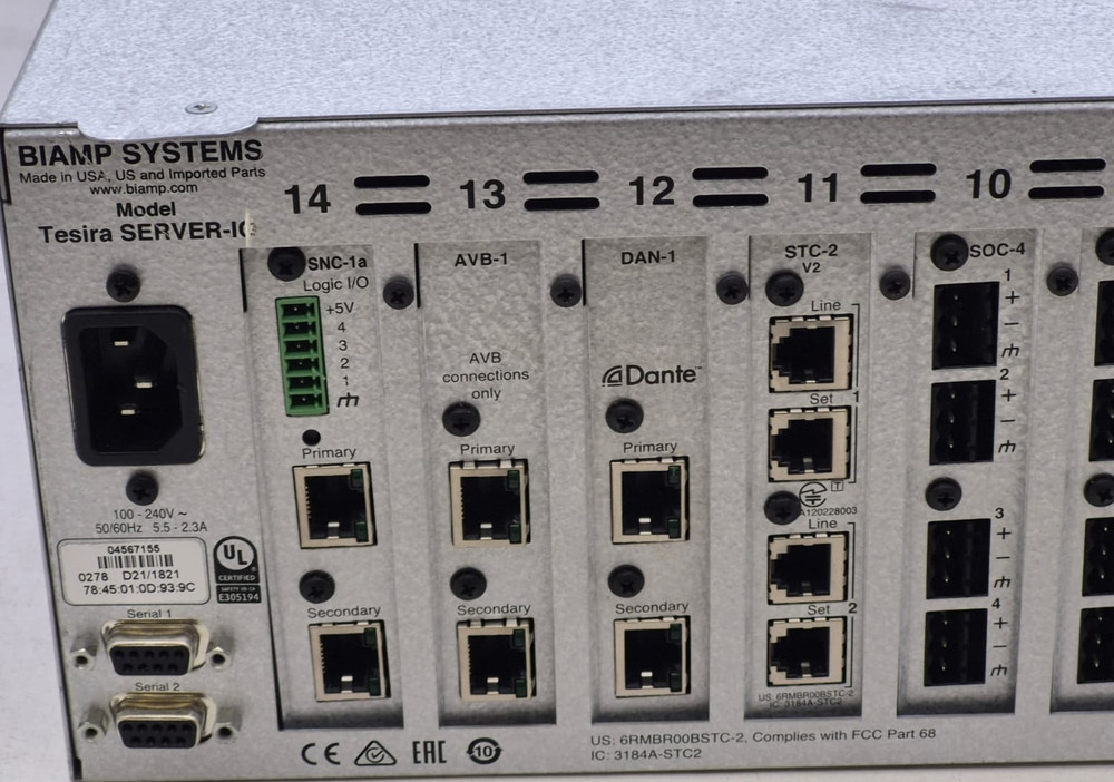 Biamp Tesira SERVER-IO w/ 14 Module Cards (Read Description)