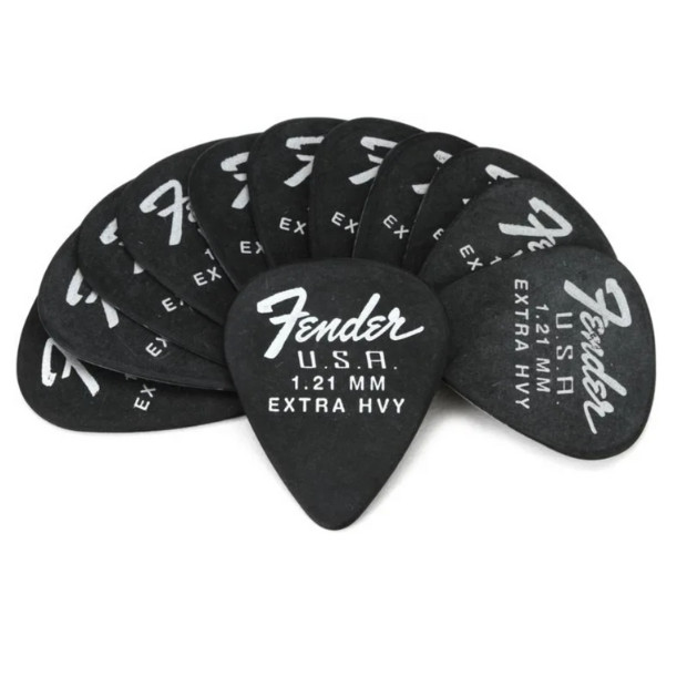Fender 351 Shape Dura-Tone Picks, 12-Pack, 1.21mm Black
