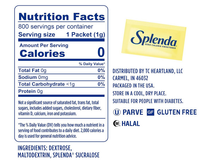 SPLENDA Zero Calorie Sweetener Value Pack, 800 Count Packets