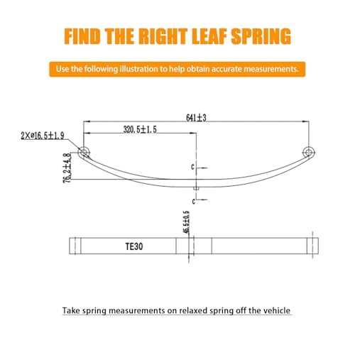 Mono Leaf Double Eye Trailer Leaf Spring Set – 1-Leaf Trailer Spring 6K lbs*2
