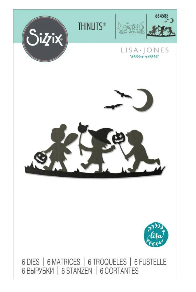 NEW Sizzix "HALLOWEEN SILHOUETTES" Thinlits Steel Dies- 6 dies 664588 MSRP $12