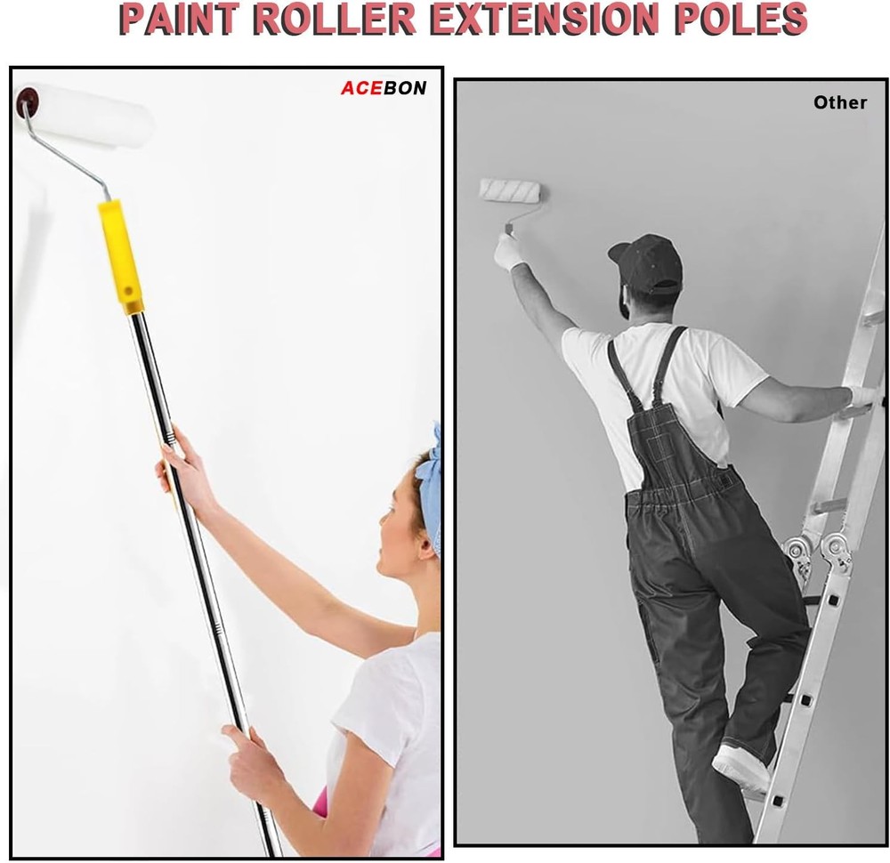 11-Piece Professional Paint Roller Kit - 9" & 4" Rollers with Extension Pole & T