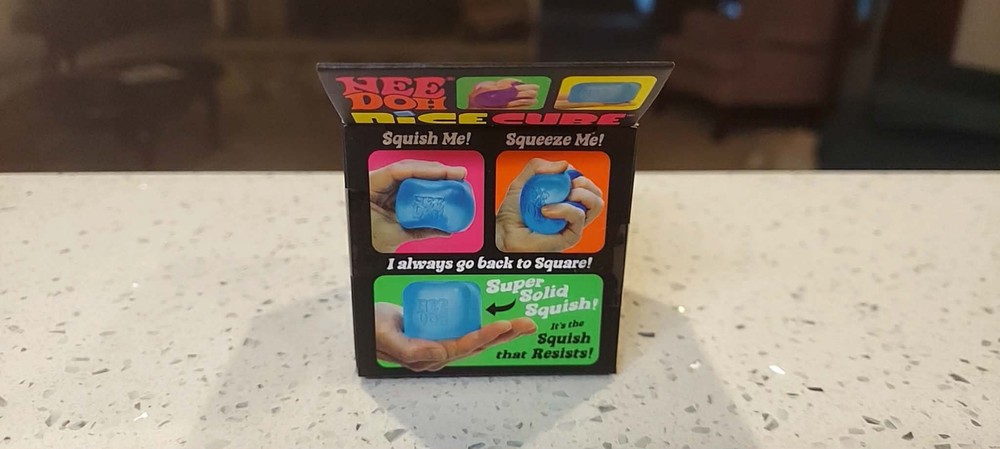 Nee Doh~Nice Cube Super Solid Squish Squeezable Stress Sensory Toy, Blue~SEALED