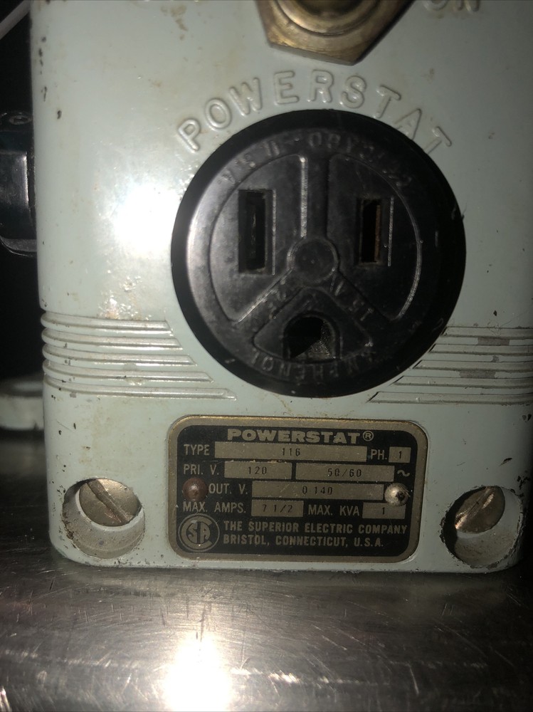 POWERSTAT Model 116 Variable AutoTransformer Input 120V Output 0-140 SUPERIOR #3