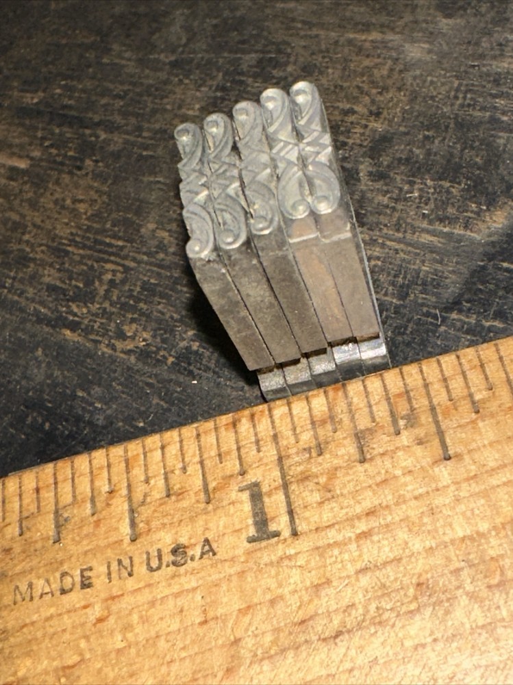 Print Blocks “ 5 Ornamental Borders “ Nice Lines,Thin Lead Blocks.