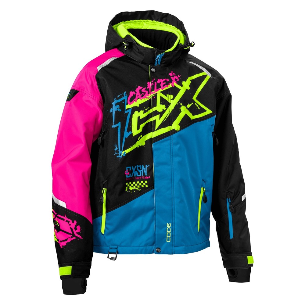 Castle X Code Jackets Lg Process Blue/Pink Glo/Hi-Vis