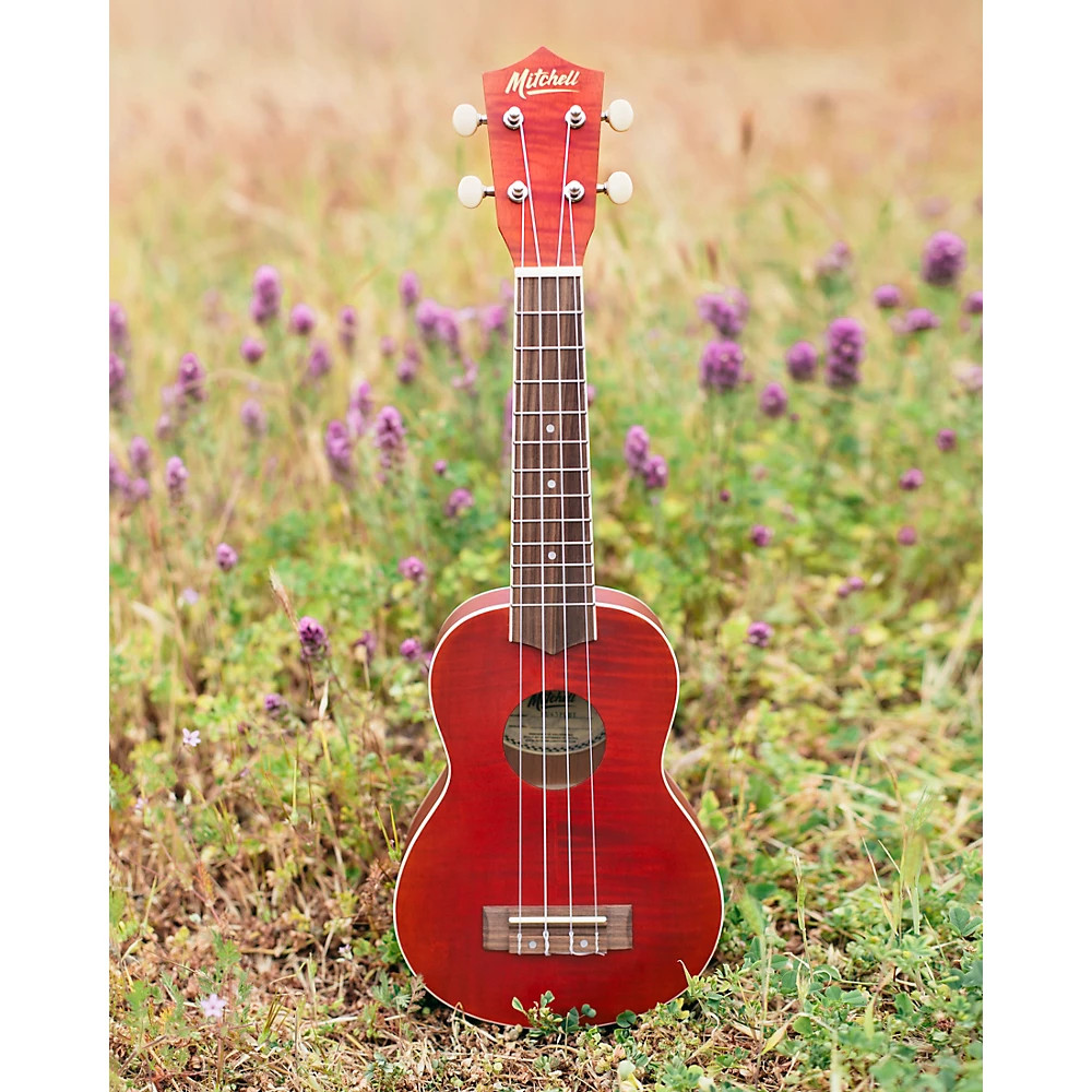 Mitchell MU45F Exotic Soprano Ukulele Flamed Maple Cherry