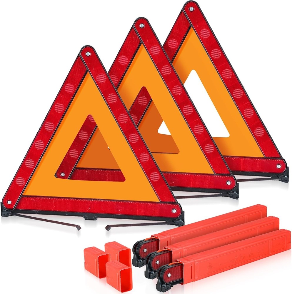 3-Piece Emergency Warning Triangle Set