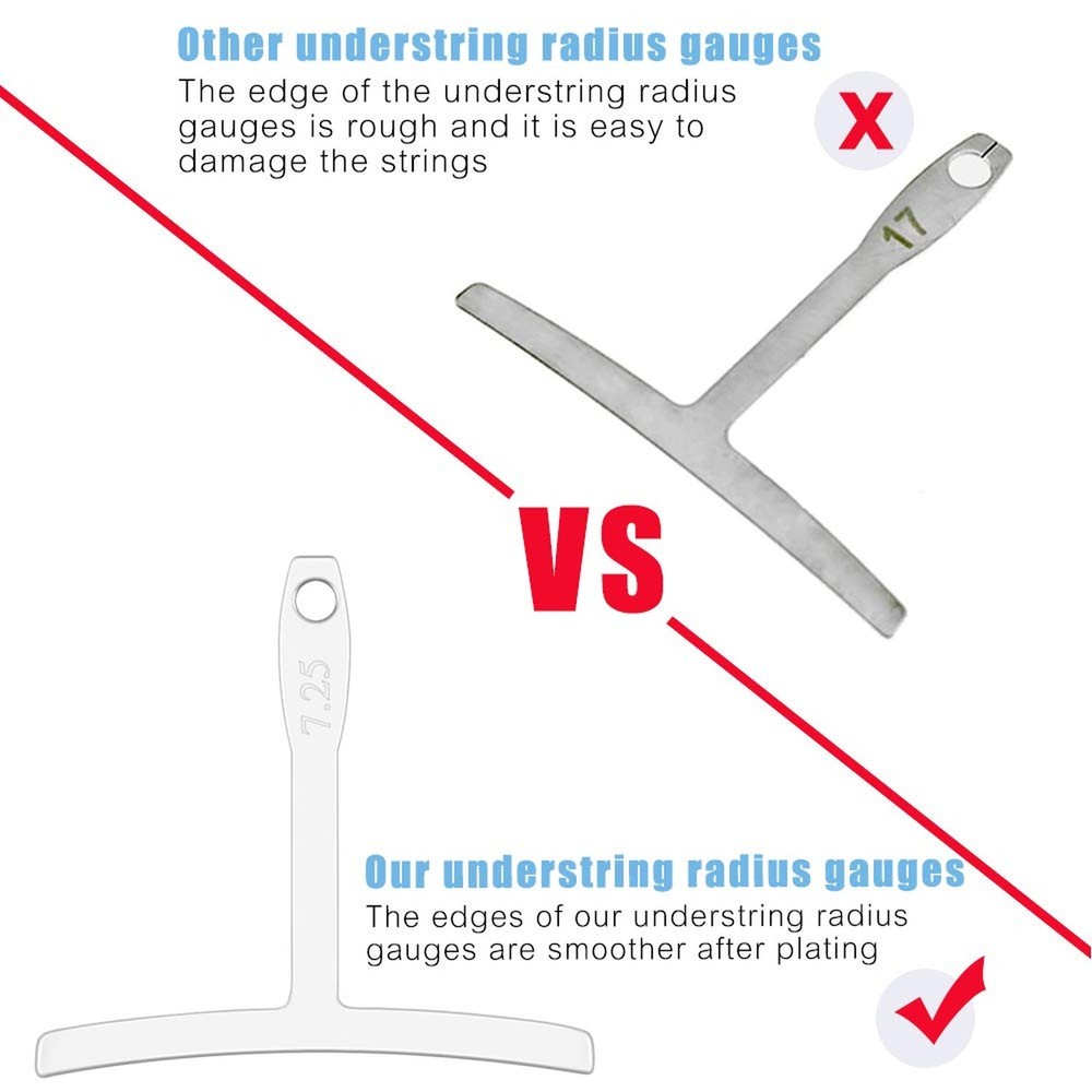 Dreamtop 9 Pcs Guitar Radius Gauge Under string Radius Gauge String Gauges Lu...