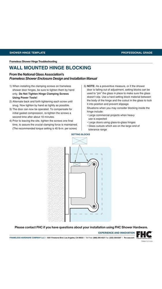 Glendale Adjustable Square Wall Mount Hinge Short Back Plate - Matte Black