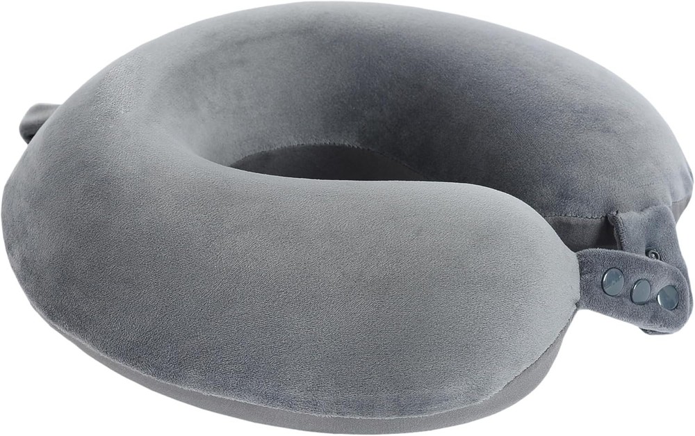 Adjustable Memory Foam Neck Pillow for Travel - Compact & Supportive Design