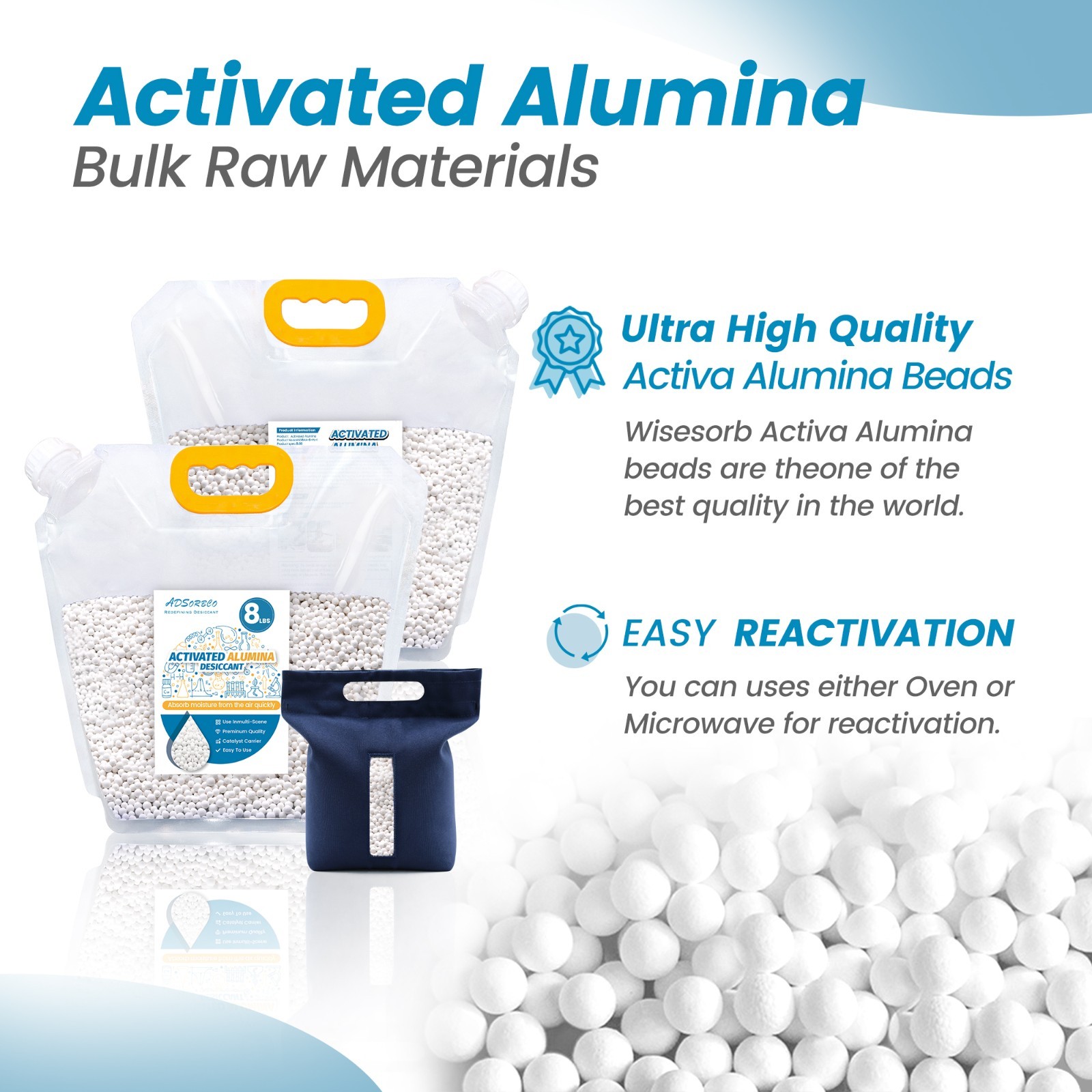 8 LBS Adsorbco Activated Alumina Desiccant with 2 bags