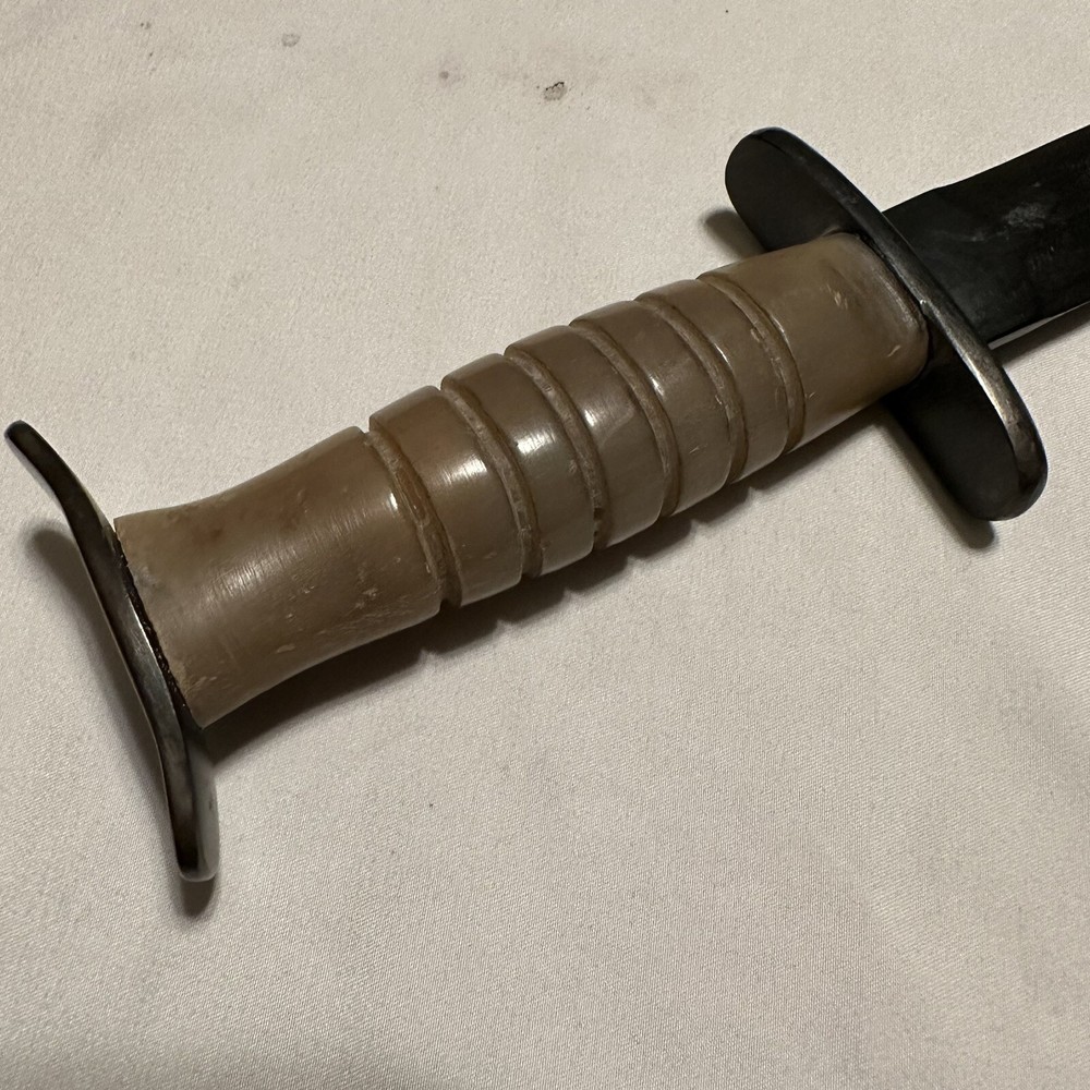 Custom WWII Fighting Knife Black Heavy Sharp Blade Horn