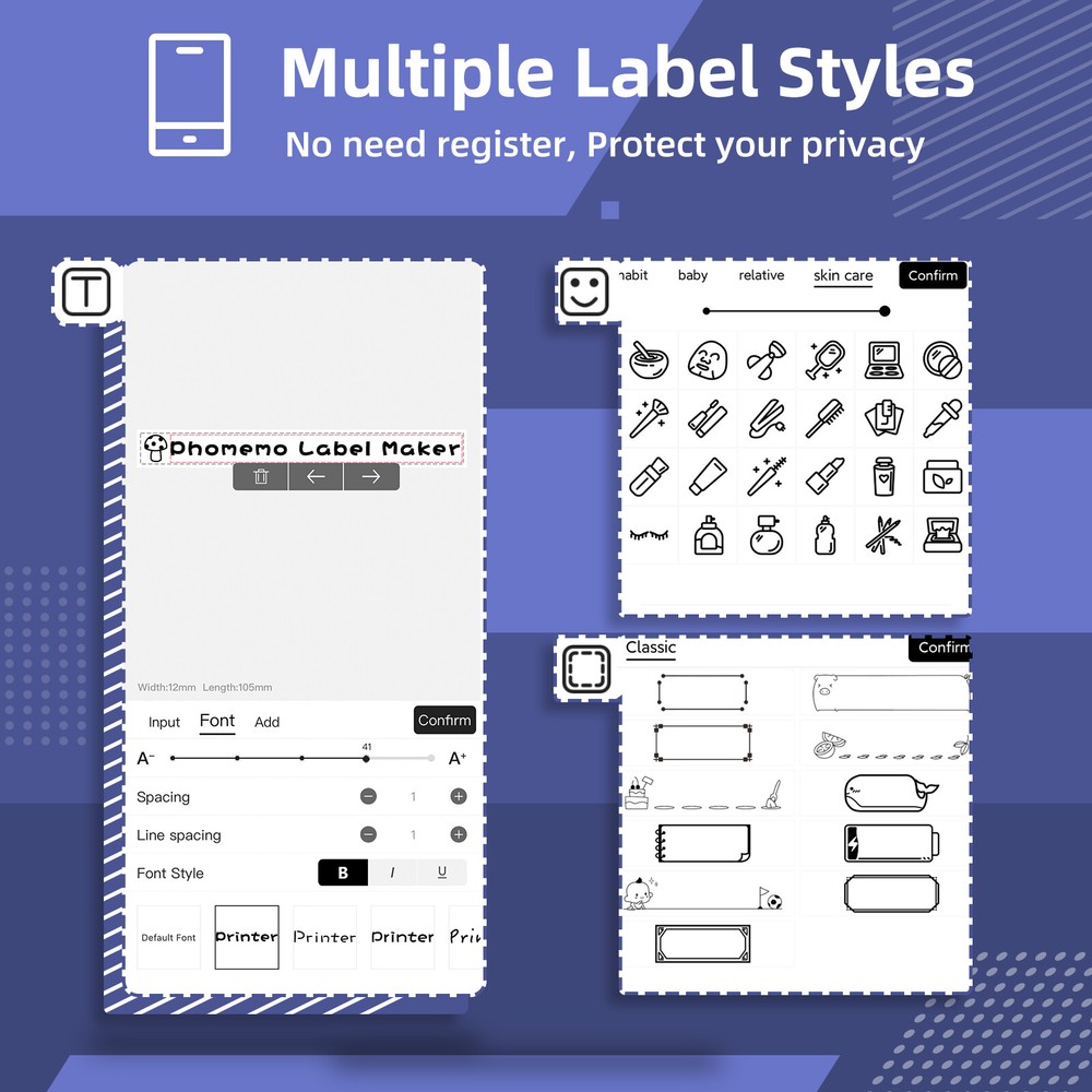 Wireless Pocket Mini Thermal Transfer Label Maker Paper Printer Printing Machine