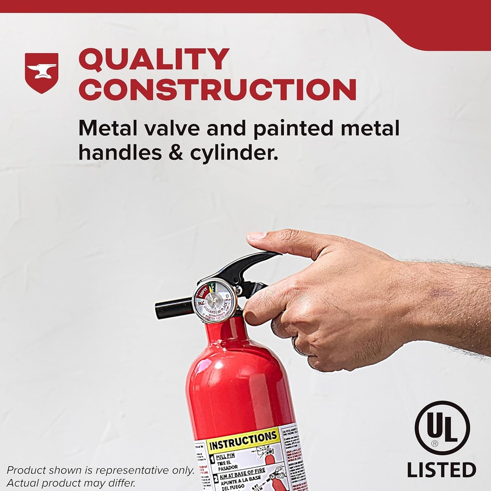 Basic Fire Extinguisher for Home, Office, Residential, Single-Use, 5BC