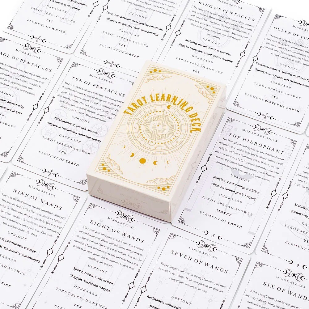 Tarot Learning Deck 81 Cards Beginner English Divination Fortune Telling Game