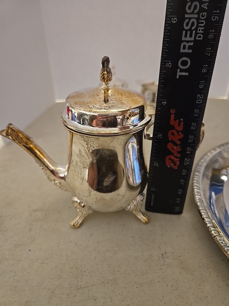 4 Pc. Silver Plated Mini Coffee Set