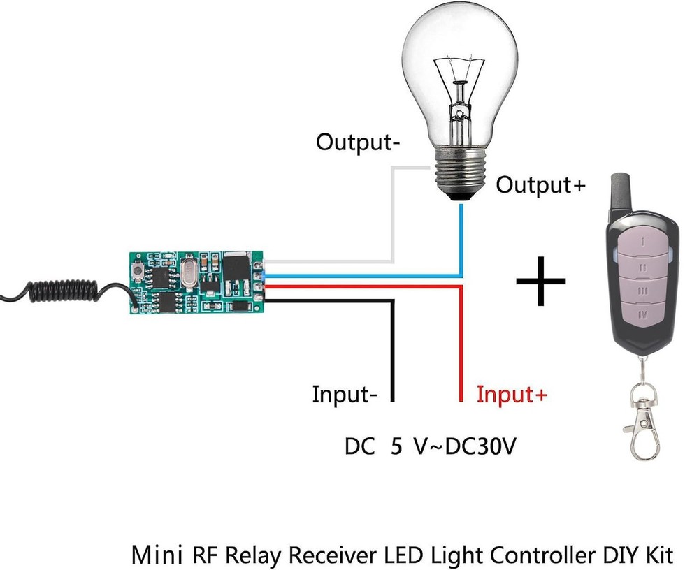 Wireless Light Switch and Receiver Kit,2 Way Mini Wireless Lights swicth kit,...
