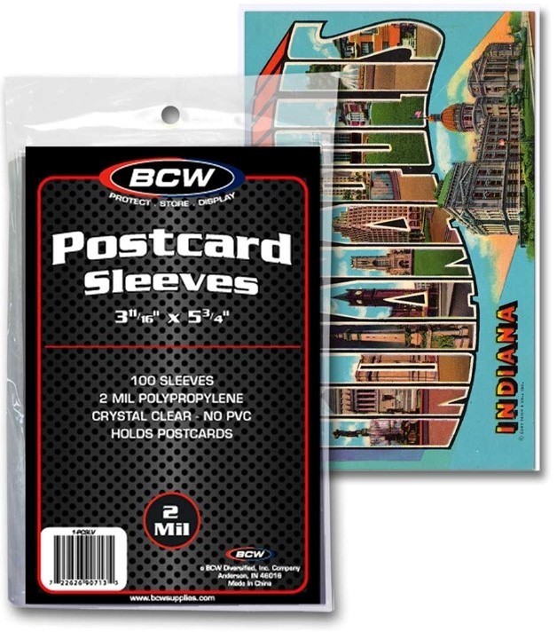 Postcard Protection Sleeves Ultra Thin Bags 3 11/16 X 5 3/4 New Holders By BCW