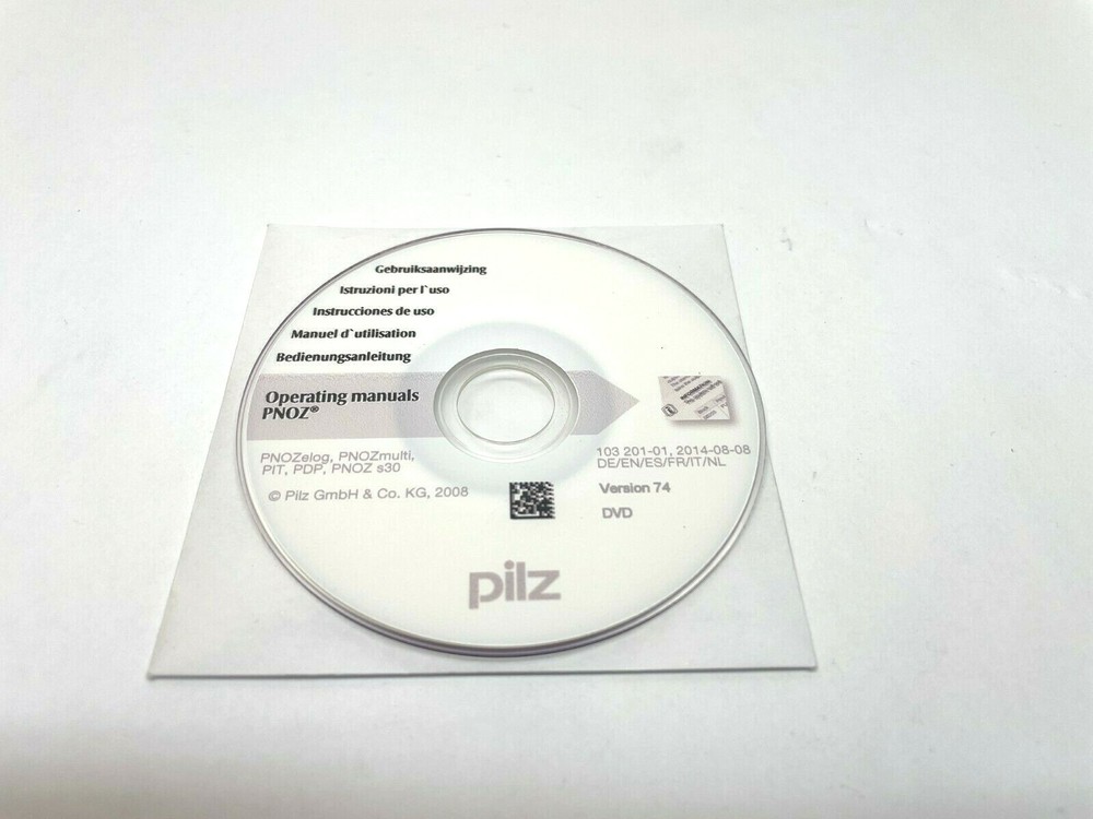 Pilz Version 74 PNOZ Operating Manuals DVD