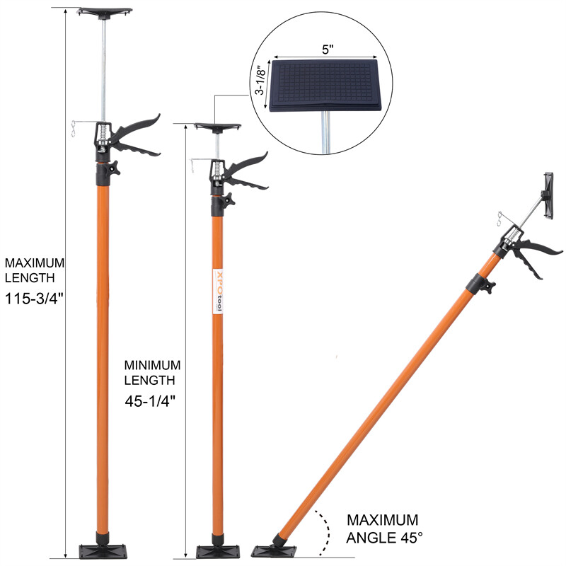 4x Adjustable Drywall Support Pole Cabinet Jack Pole 3rd Hand Support System