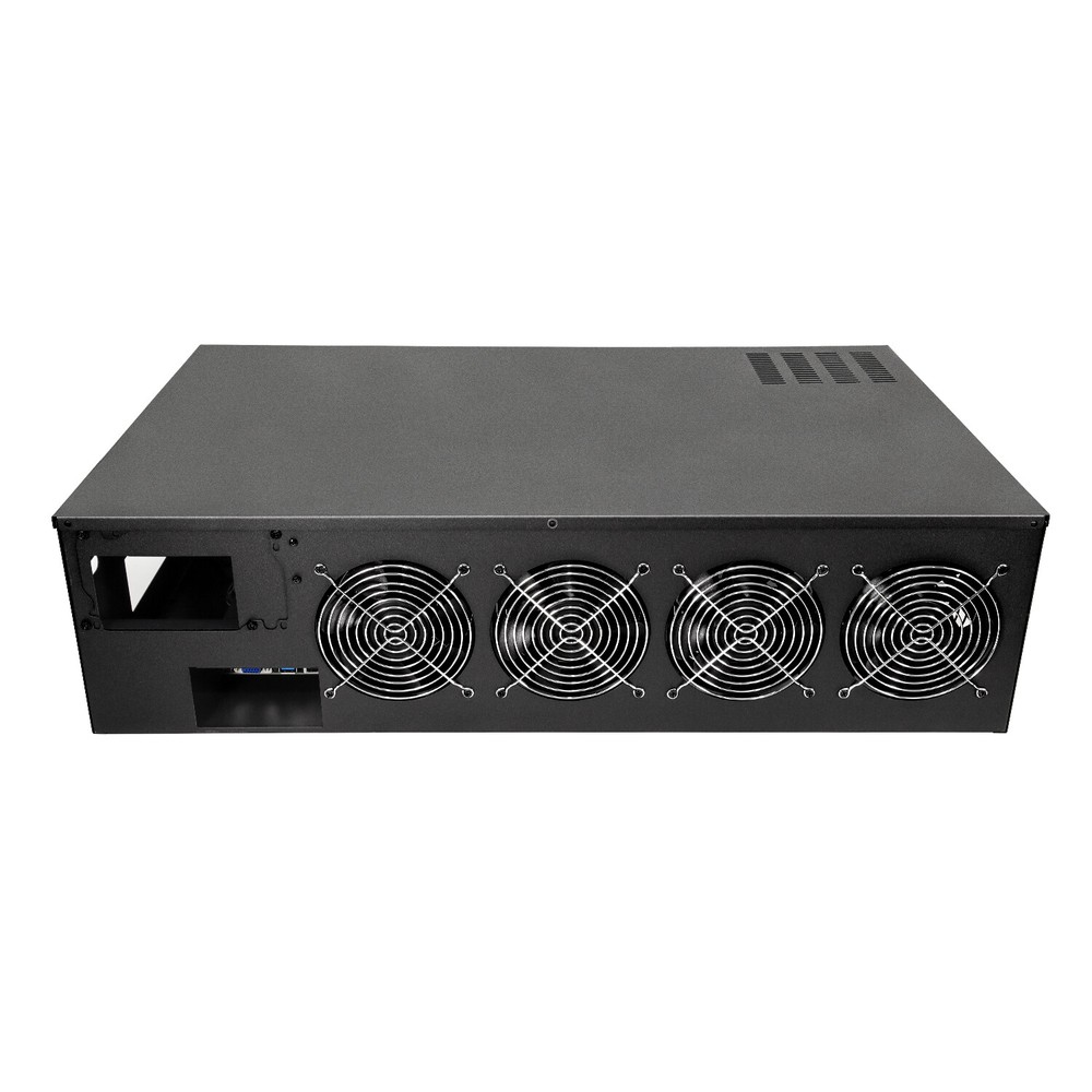 Mining rig Frames with 4/8 High Airflow Fans, Max 8 GPUs Mining Rig Case for ETH