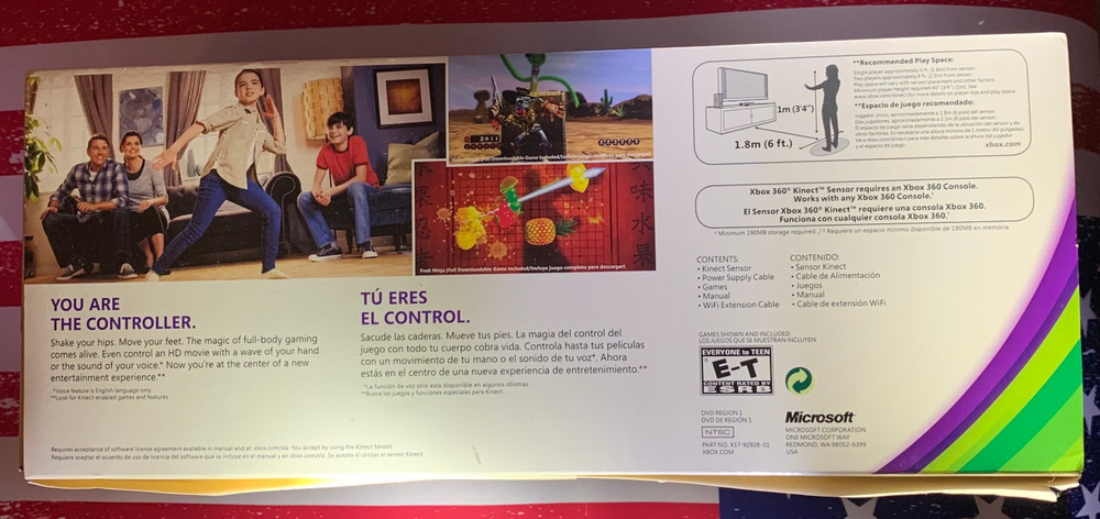 Microsoft Xbox 360 Kinect Sensor Model 1414 + 3 Included Games - Sealed