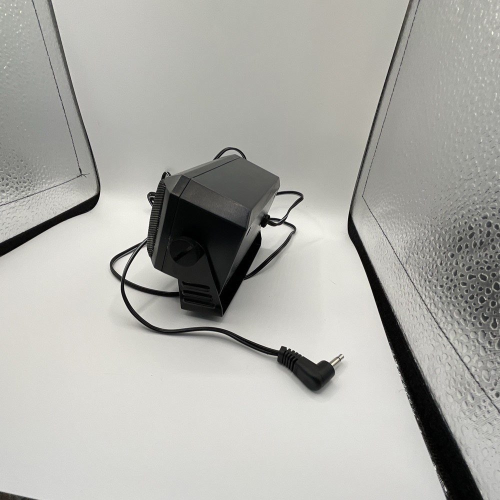 Black Wired Rectangular Plastic Speaker with 3.5mm Jack and Mounting Bracket