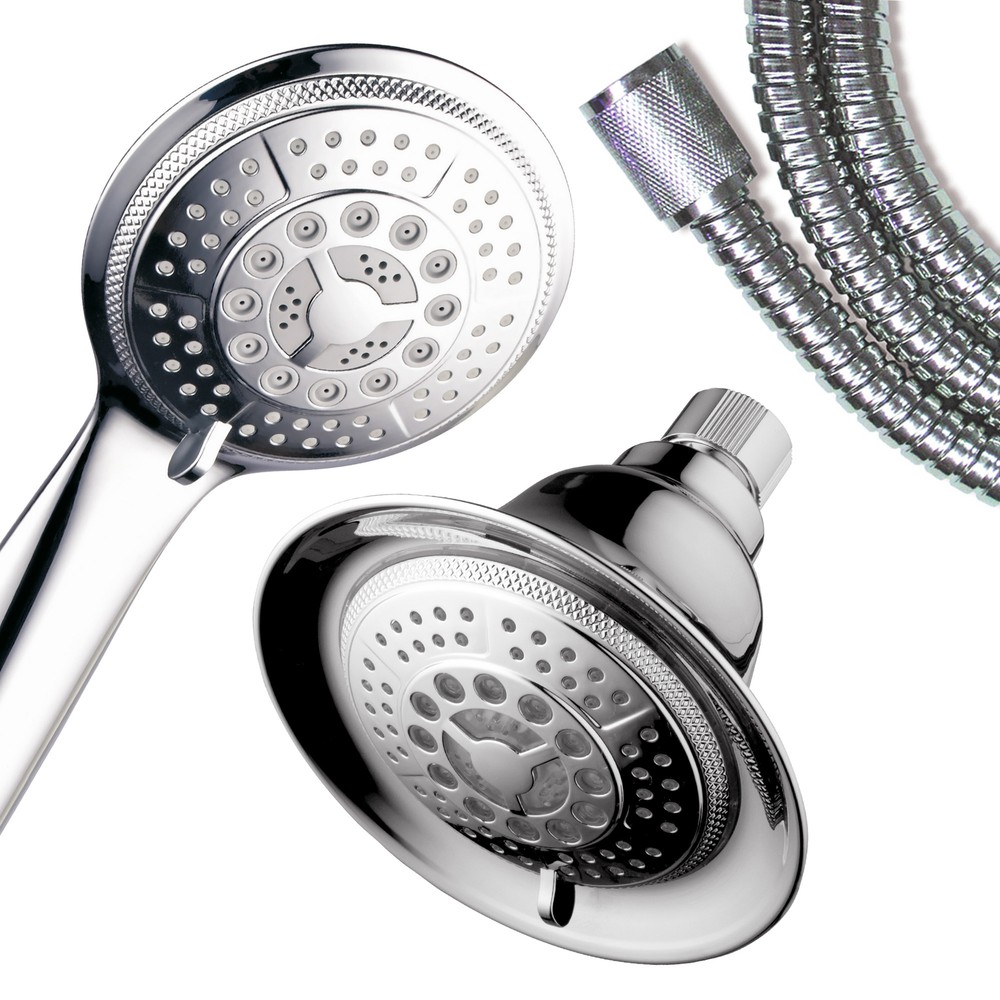 HotelSpa Multi-Setting High Pressure Handheld Shower with LED Showerhead Combo
