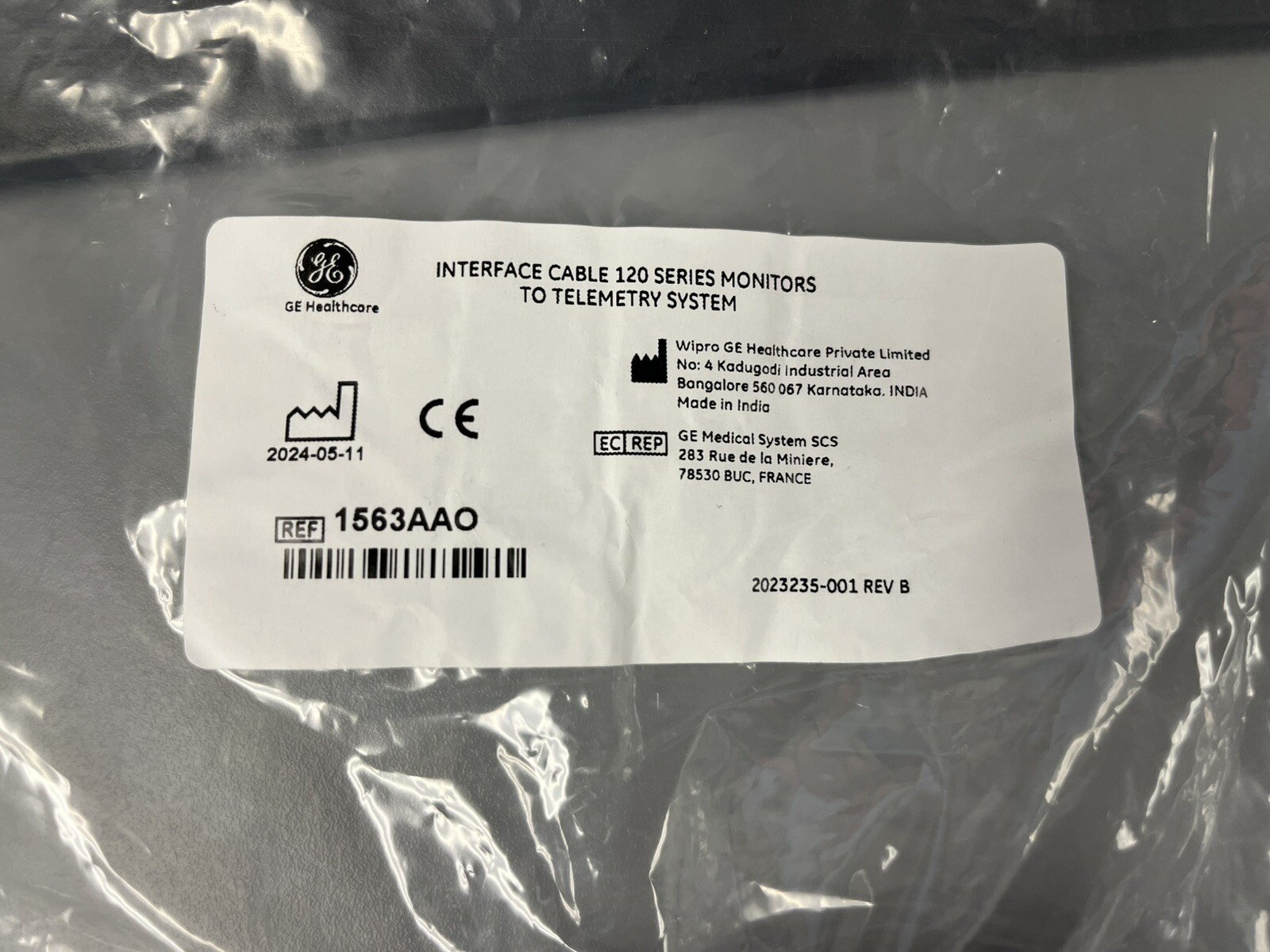 GE DATEX OHMEDA 1563AAO 120/340 Interface Telemetry Cable, 120 Series