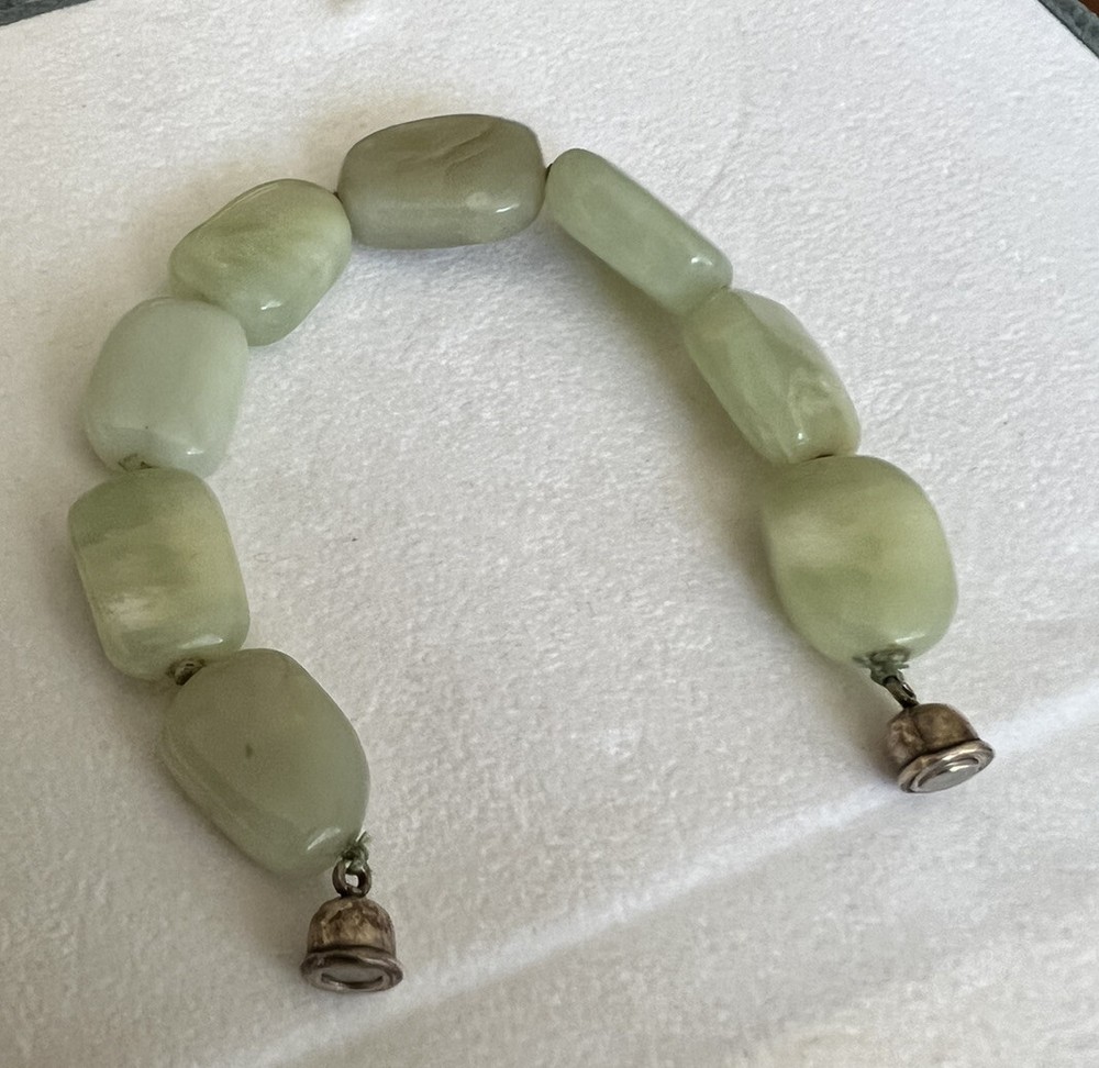 925 claps green beads Bracelet