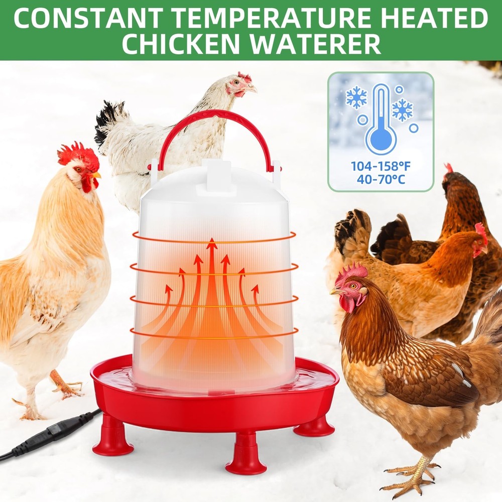 8 Pcs Chick Starter Kit Include Chicken Brooding Box with 75w Heat Lamp, Heat...