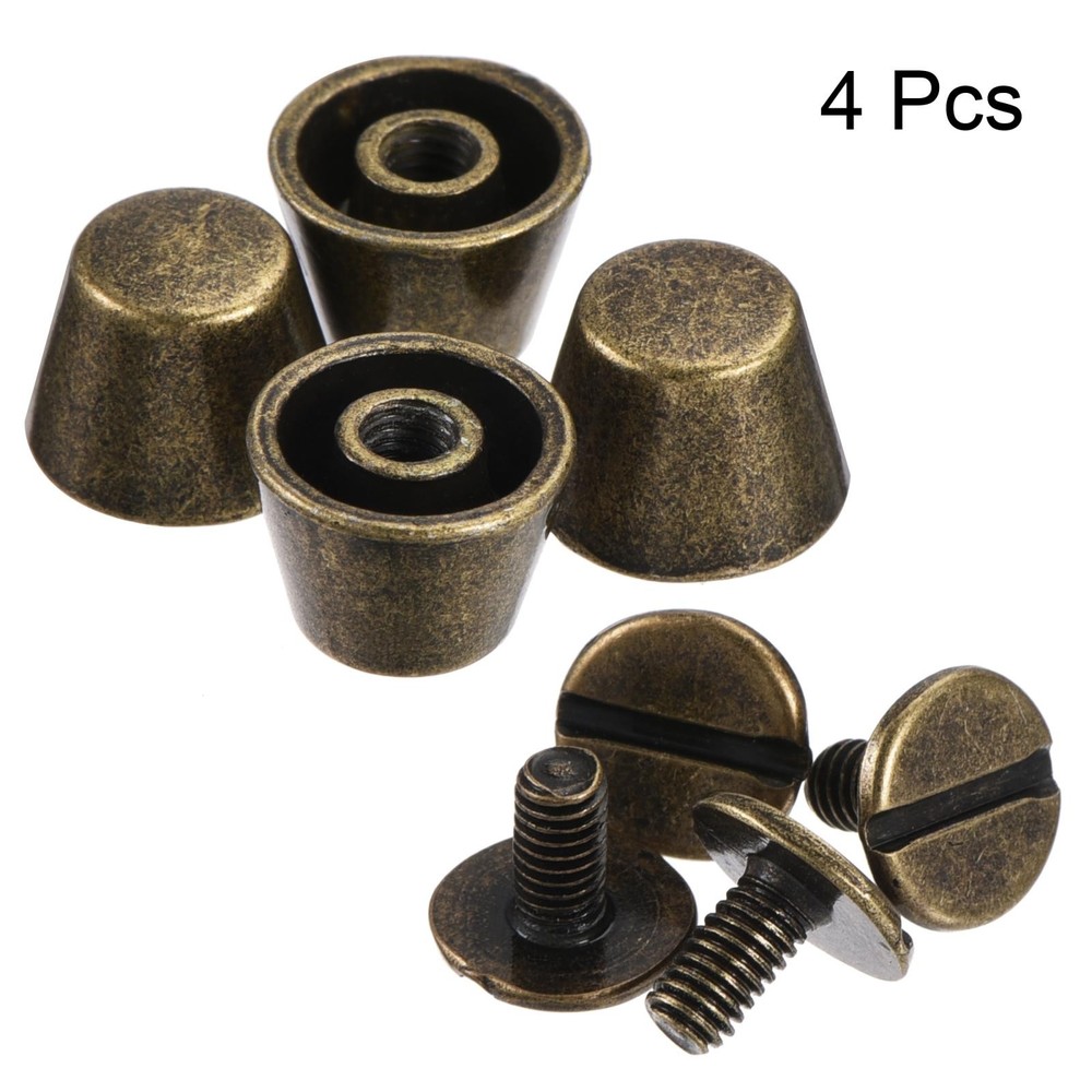 10x7mm Rivet Studs Screw Back Flat Cable Feet Stud Tanned Tip 4pcs