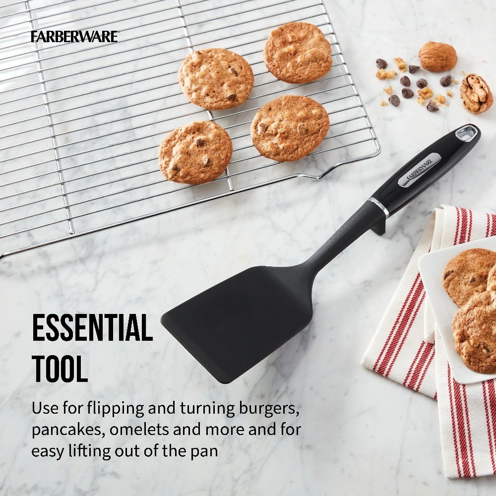 Nylon Kitchen Spatula Turner with Black Plastic Handle Professional Cooking