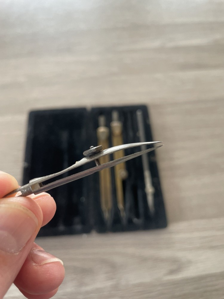 Vintage Lotter & Co. Technical Drawing Compass Instruments With Case