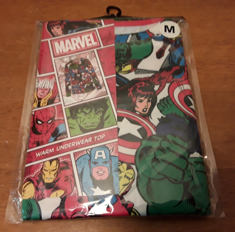 Marvel Warm Underwear Top Red Collar Medium