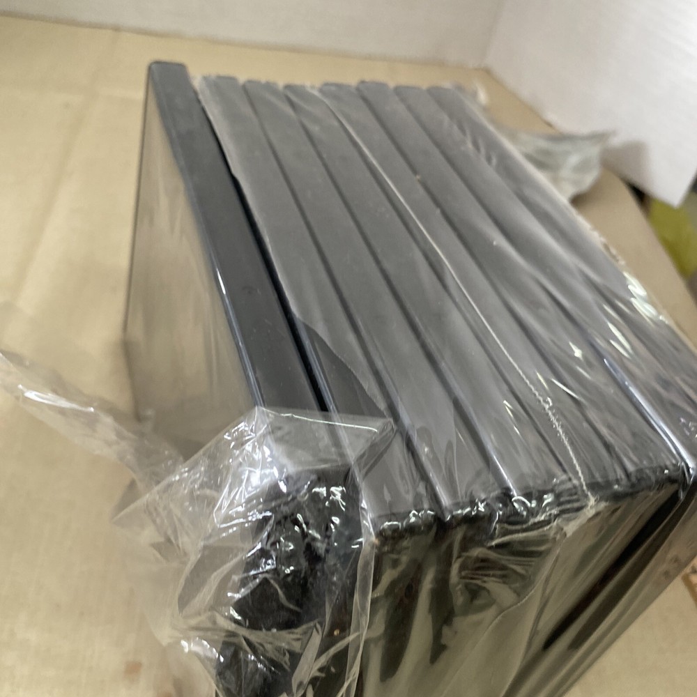 8 Pack Staples DVD Case Black 11236 Clear Insertable Cover w/Clips CD
