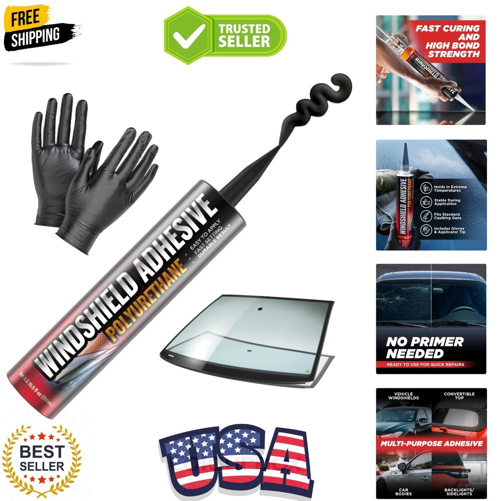 Polyurethane Windshield Adhesive - Quick Curing & Weather Resistant Auto Glas...