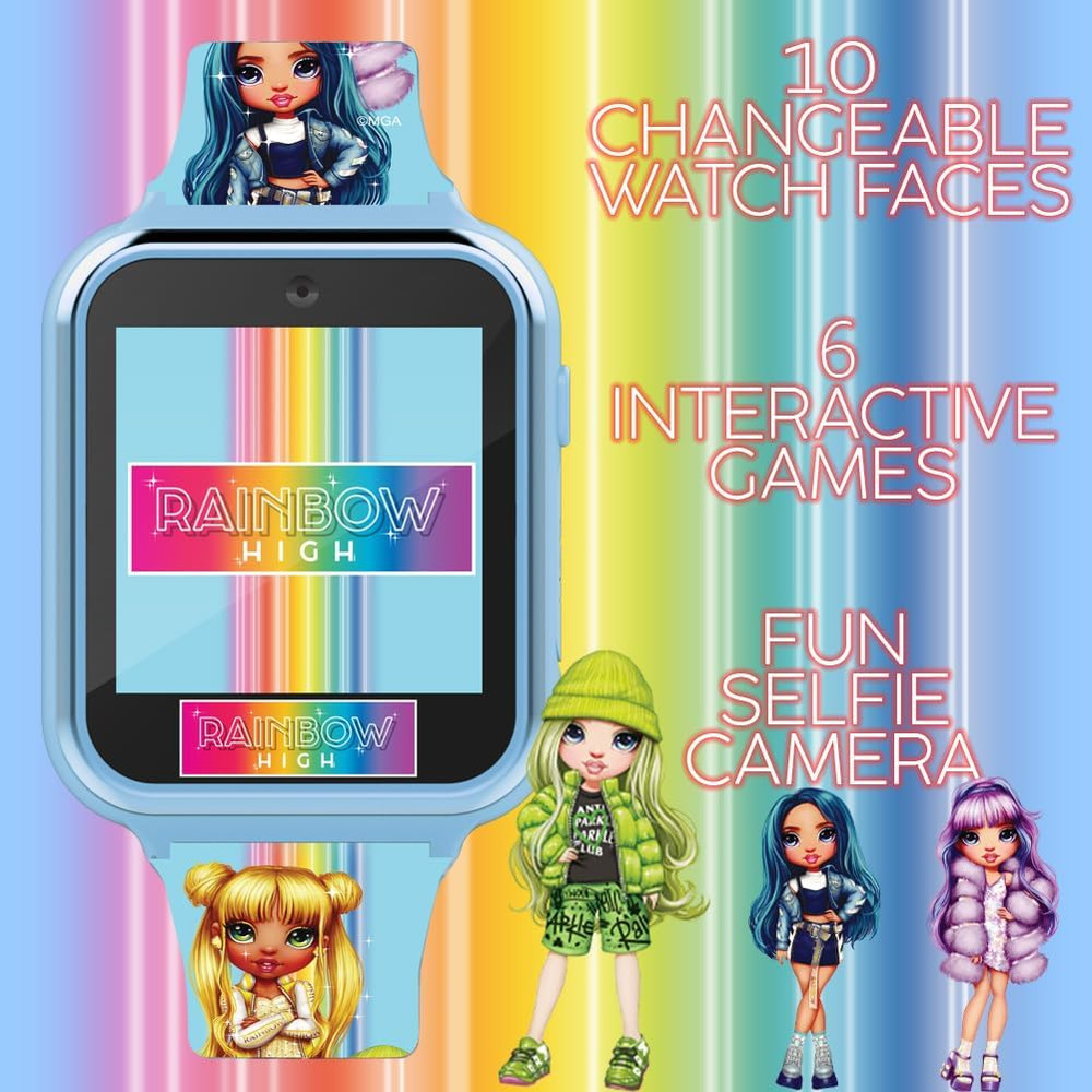 Rainbow High Kids Smartwatch – Interactive Touchscreen with 10 Clock Faces, Step