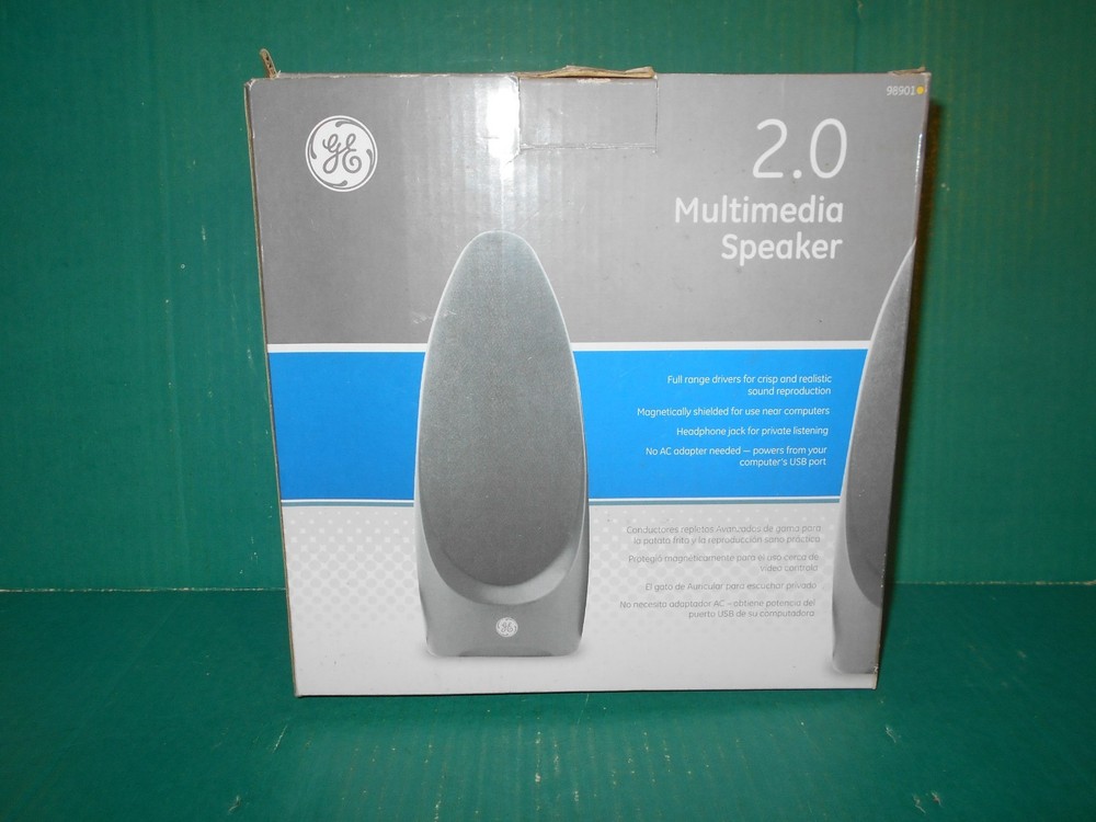GE Multimedia Speaker 2.0 No AC Adapter Needed Compatible w Computers USB