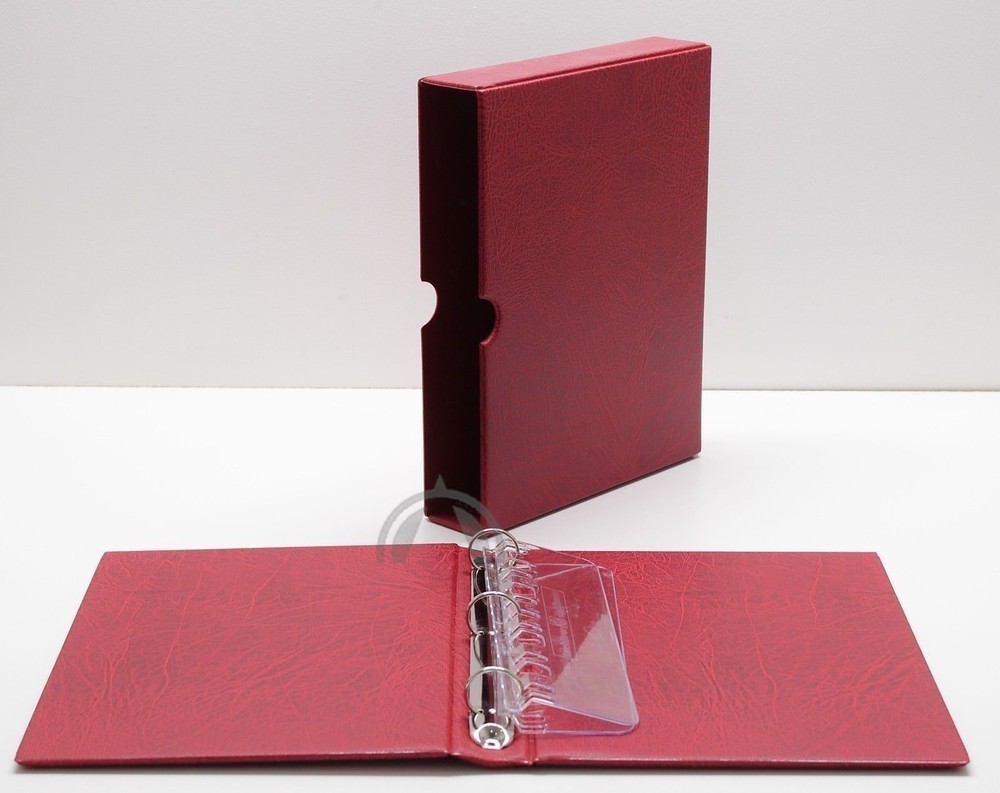VARIO F Padded 3 Ring Red Binder for Stamp, Currency and Other Collecting