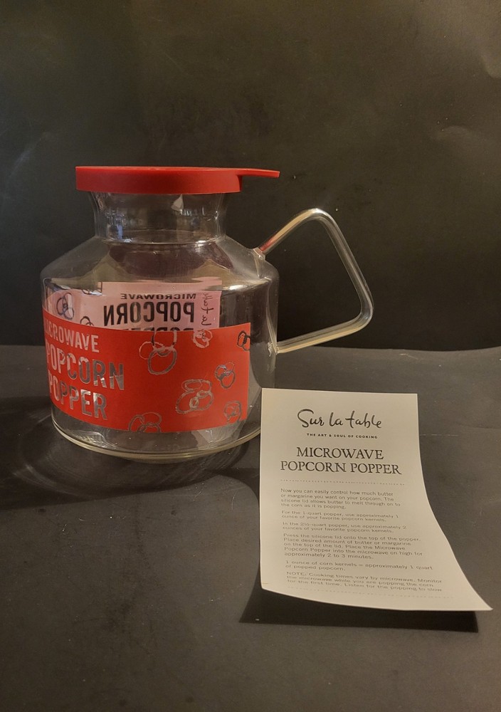 Sur La Table Glass Container Microwave Popcorn Popper - 2.5 Quart