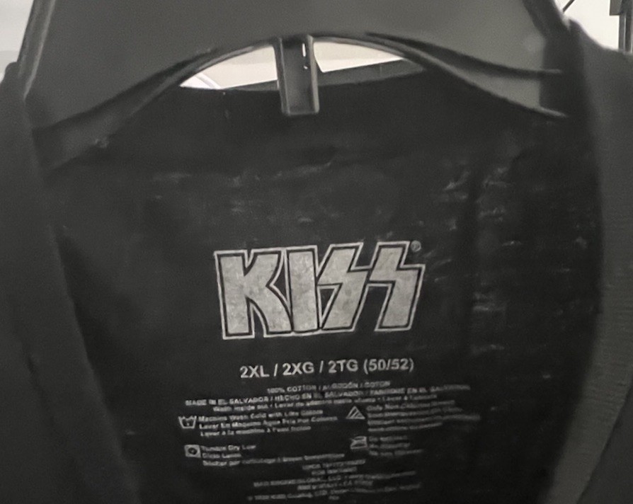 Shirt Adult 2XL Concert Rock KISS Alive in 75 Front Graphic Black Mens Unisex