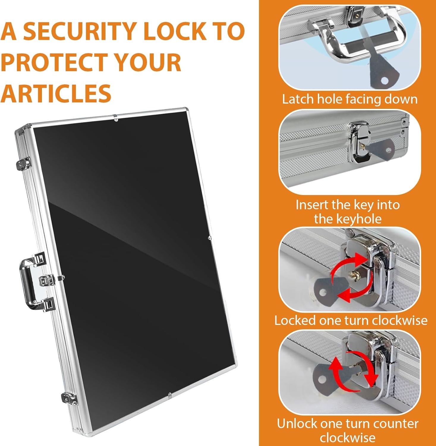 Locking Aluminum Display Case Showcase 34" x 22" Trade Show f Card Coin Jewelry