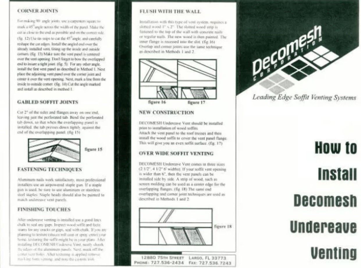 Decomesh 4 1/2” Brown Aluminum Undereave Vent