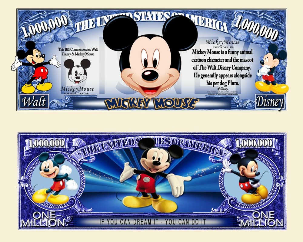 MICKEY MOUSE MILLION DOLLAR BILL (100 Each)