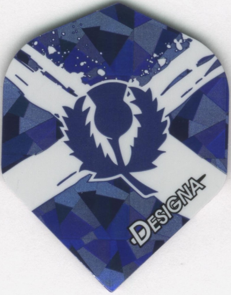 Splattered Scottish Flag Dart Flights: 3 per set