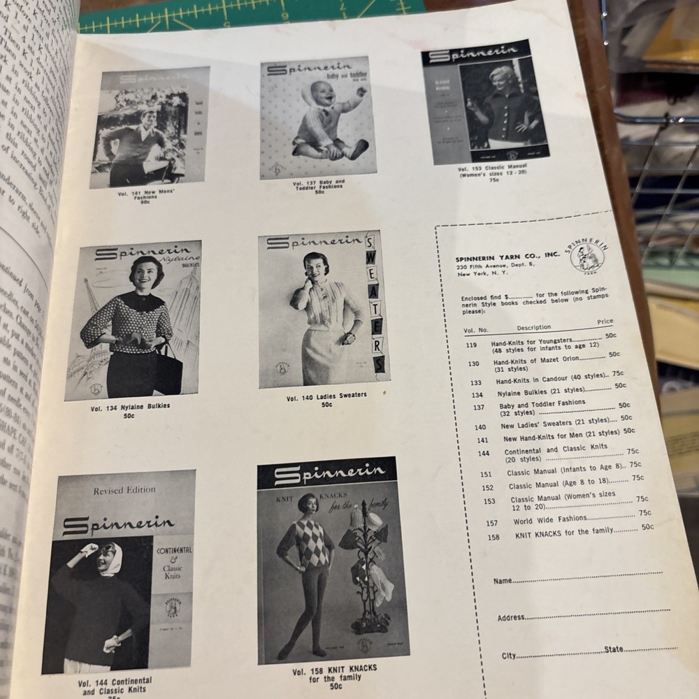 Spinnerin Sweaters Knitting Patterns 1957