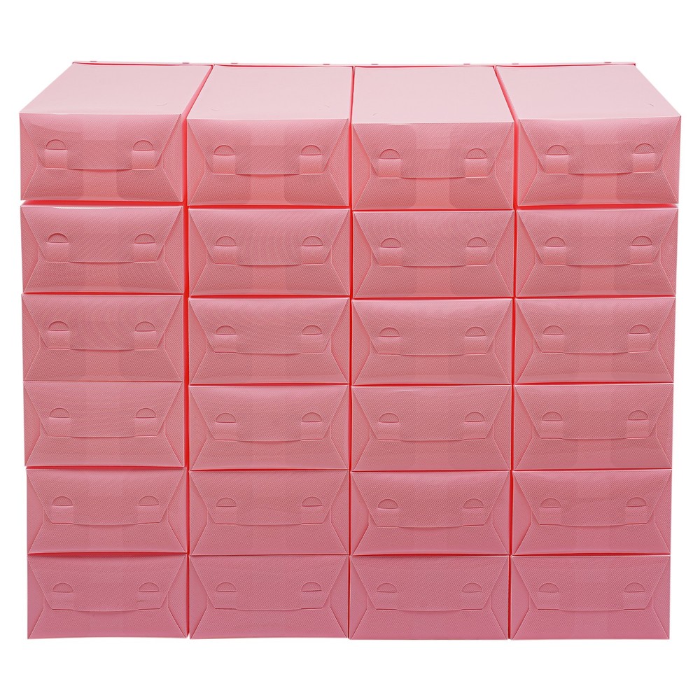 24-Pack Clear Lid Shoe Storage Boxes – Stackable & Space-Saving Solution