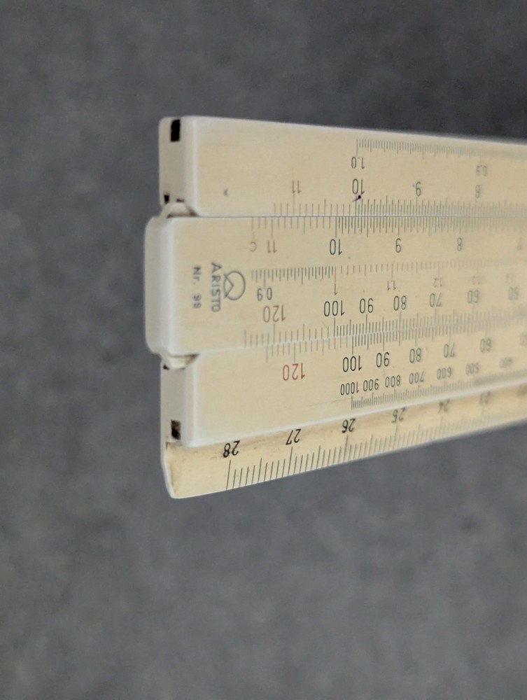 Vintage Aristo No.99 Slide Ruler with Worn Case Drafting Tool